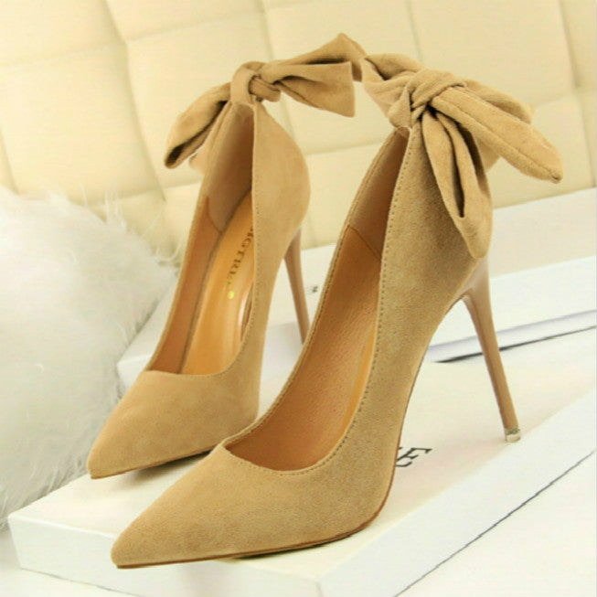 Women Pointed Toe Bow-Knot High Heels, Shoe Size:36
