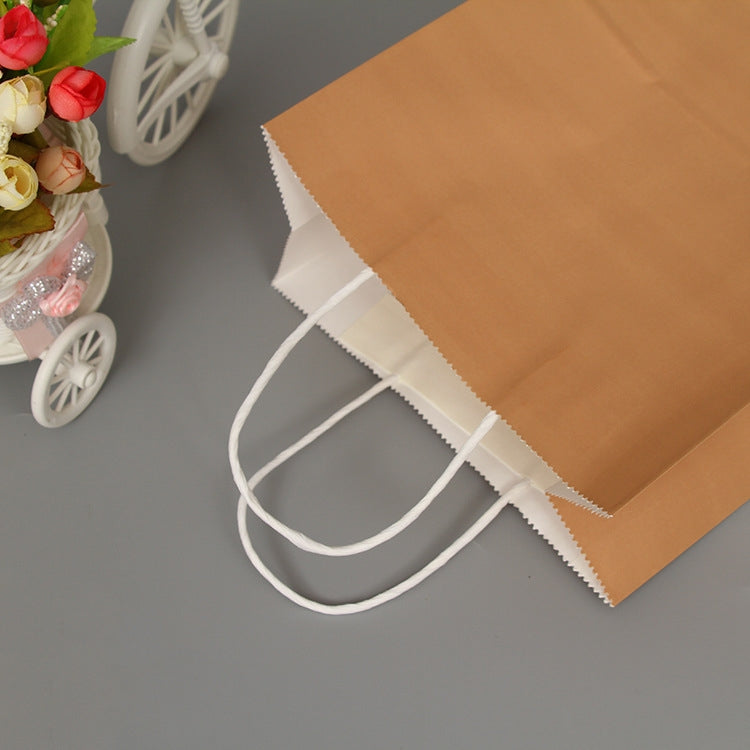 10 PCS Elegant Kraft Paper Bag With Handles for Wedding/Birthday Party/Jewelry/Clothes, Size:32x25x11cm