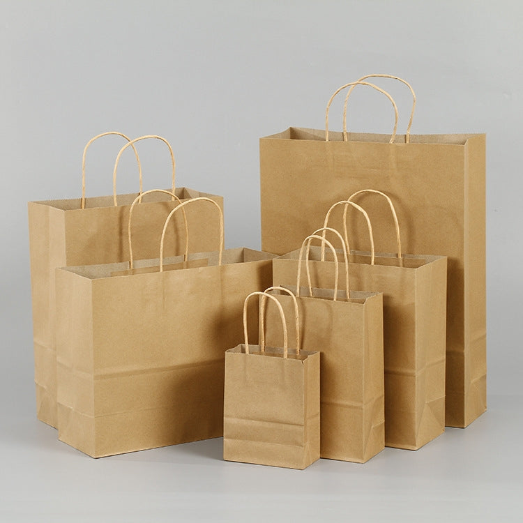 10 PCS Elegant Kraft Paper Bag With Handles for Wedding/Birthday Party/Jewelry/Clothes, Size:32x25x11cm