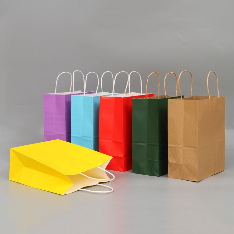 10 PCS Elegant Kraft Paper Bag With Handles for Wedding/Birthday Party/Jewelry/Clothes, Size:32x25x11cm