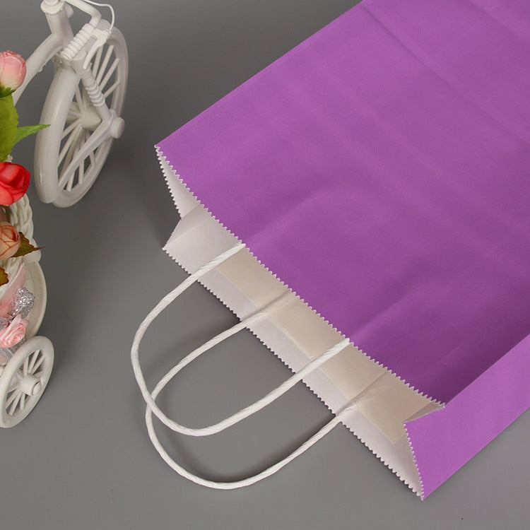 10 PCS Elegant Kraft Paper Bag With Handles for Wedding/Birthday Party/Jewelry/Clothes, Size:32x25x11cm
