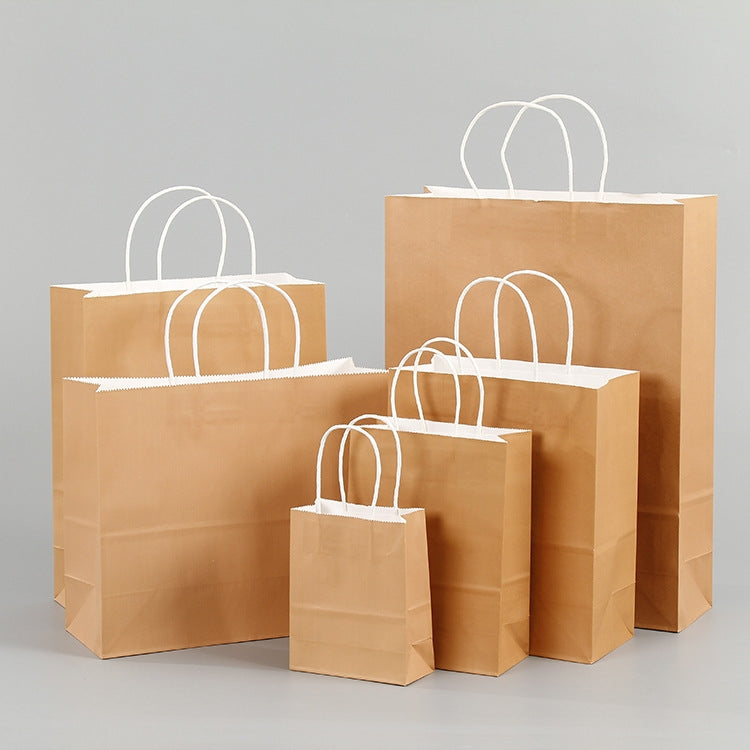 10 PCS Elegant Kraft Paper Bag With Handles for Wedding/Birthday Party/Jewelry/Clothes, Size:32x25x11cm