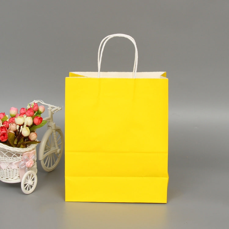 10 PCS Elegant Kraft Paper Bag With Handles for Wedding/Birthday Party/Jewelry/Clothes, Size:32x25x11cm