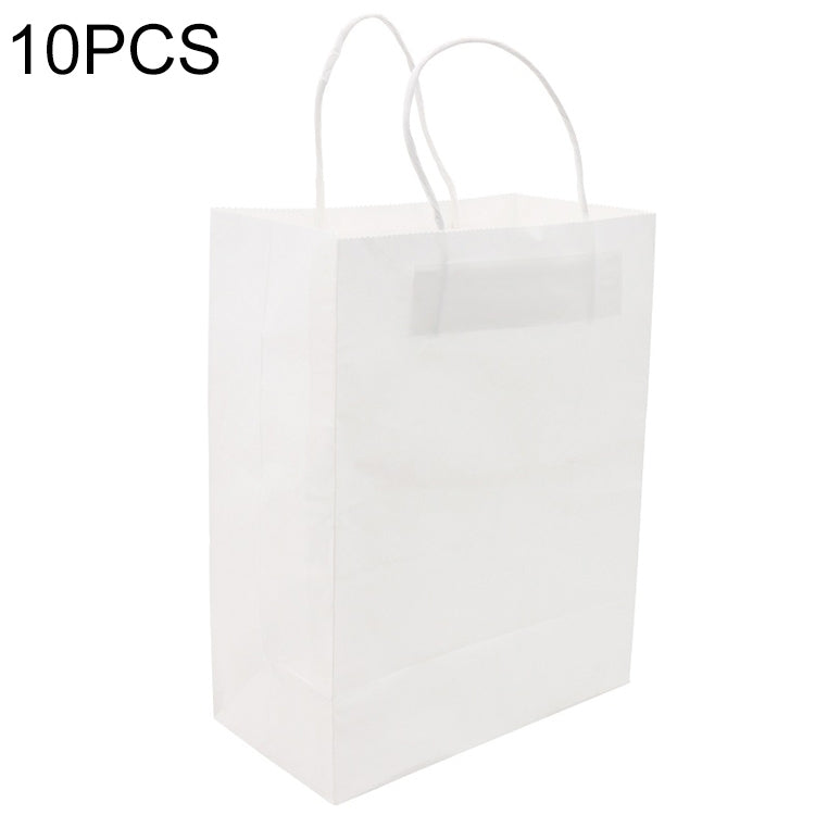 10 PCS Elegant Kraft Paper Bag With Handles for Wedding/Birthday Party/Jewelry/Clothes, Size:32x25x11cm