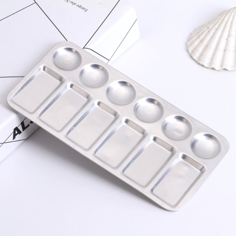 2 PCS 12-hole Auminum Plate Art Supplies Long Color Palette Pigment Painting Tools