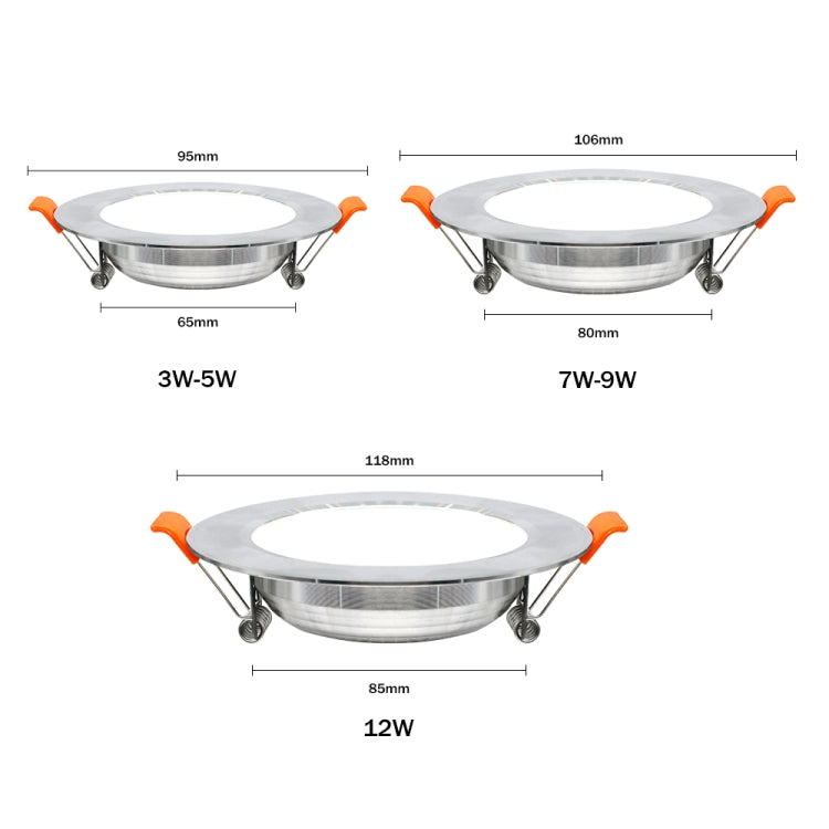 LED Embedded Simple Lamp Ceiling Small Household 3w Spotlight Ceiling Hole Lamp Living Room Bucket, Color:Silver-White, Power:3W