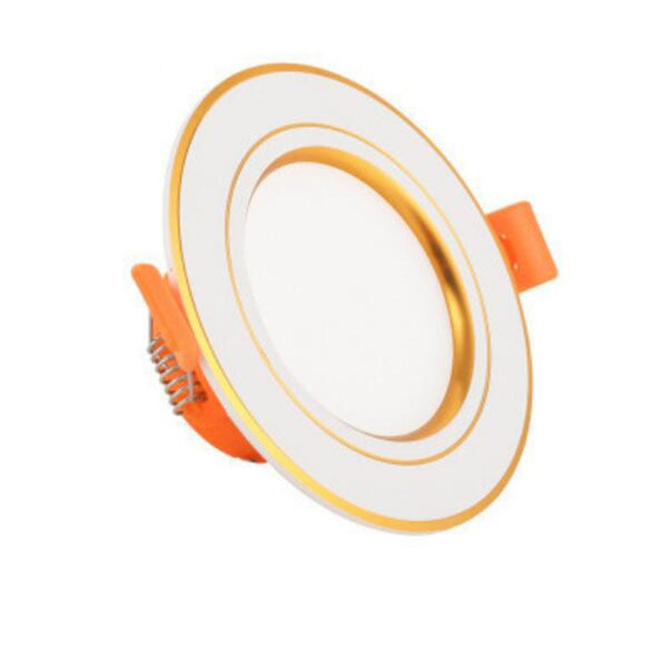 LED Embedded Simple Lamp Ceiling Small Household 3w Spotlight Ceiling Hole Lamp Living Room Bucket, Color:Gold-warm Light, Power:3W