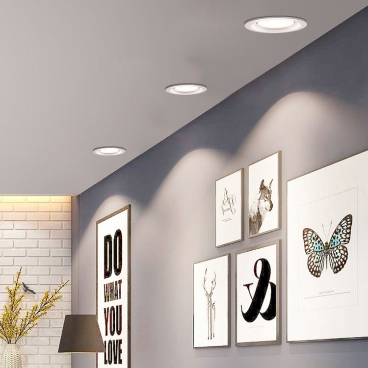 LED Embedded Simple Lamp Ceiling Small Household 3w Spotlight Ceiling Hole Lamp Living Room Bucket, Color:Gold-Light, Power:3W