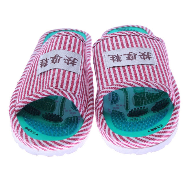 Massage Slippers Striped Massage Shoes Couple Models, Size:One Size