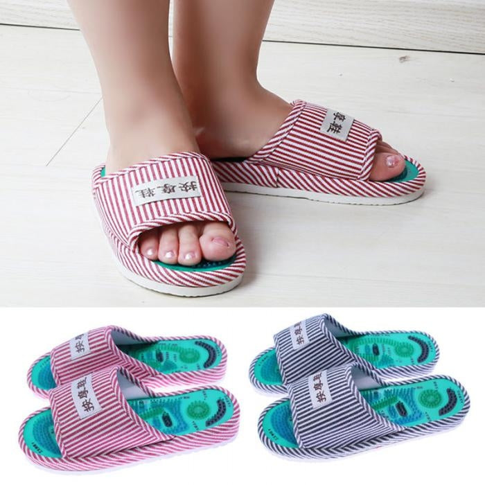 Massage Slippers Striped Massage Shoes Couple Models, Size:One Size