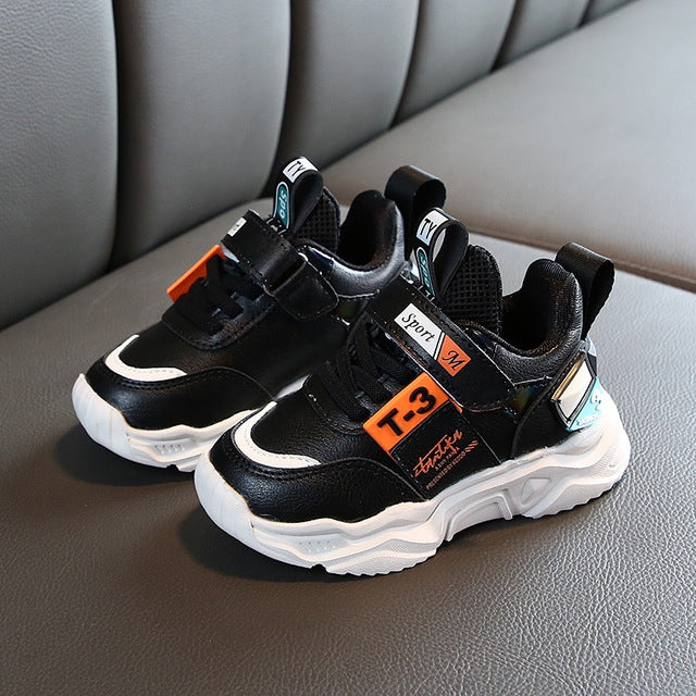 Faux Leather Fashion Comfortable Sneakers Baby Shoes Sports Shoes Autumn Winter Toddler Shoes, Shoes Size:24