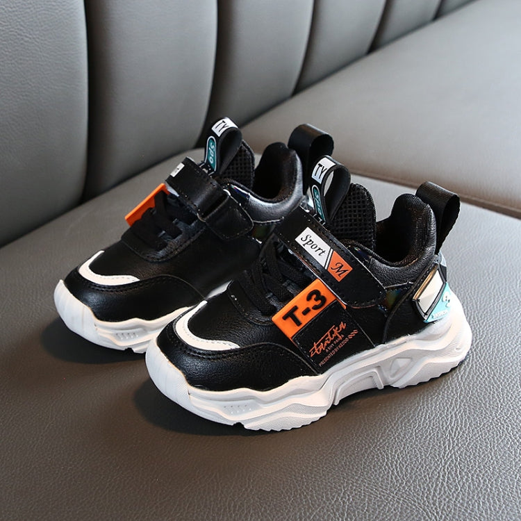 Faux Leather Fashion Comfortable Sneakers Baby Shoes Sports Shoes Autumn Winter Toddler Shoes, Shoes Size:24