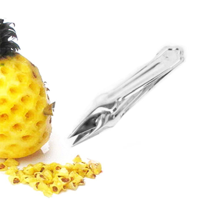 3 PCS Stainless Steel Non-slip Tip Open Blade Pineapple Clip Fruit Eye Digger Stainless Steel Pattern, Size:13.5Ã—3.5cm