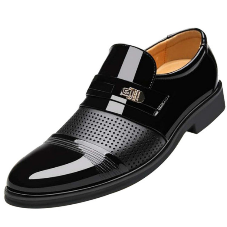 Men Summer Hole Shoe Slip-on Dress Business Shoes, Size:38
