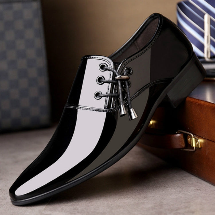 Pointed Business Dress Men Glossy Casual Leather Shoes, Size:41