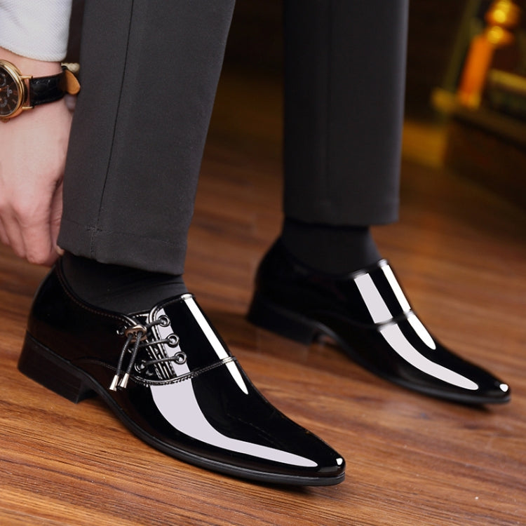 Pointed Business Dress Men Glossy Casual Leather Shoes, Size:41