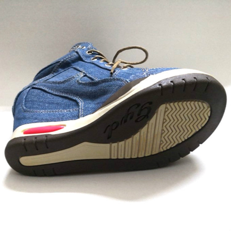 Personalized Muffin Inside Thickening Casual Denim Lace-up Boot, Shoe Size:35(Blue)