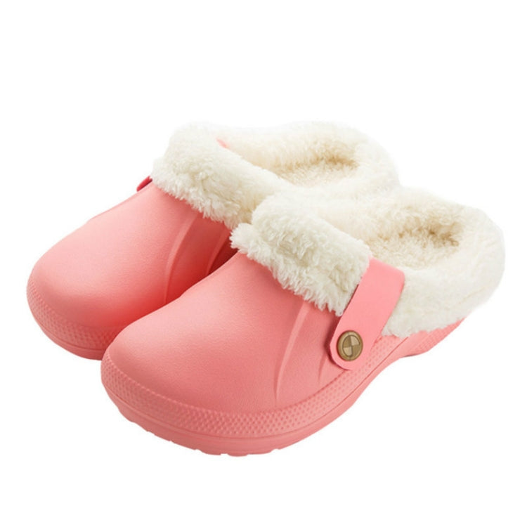Waterproof Indoor Home Winter Warm Non-Slip Wool Cotton Slippers Couple Models, Size:37-38