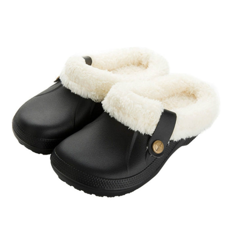 Waterproof Indoor Home Winter Warm Non-Slip Wool Cotton Slippers Couple Models, Size:37-38