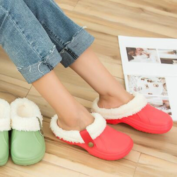 Waterproof Indoor Home Winter Warm Non-Slip Wool Cotton Slippers Couple Models, Size:39-40