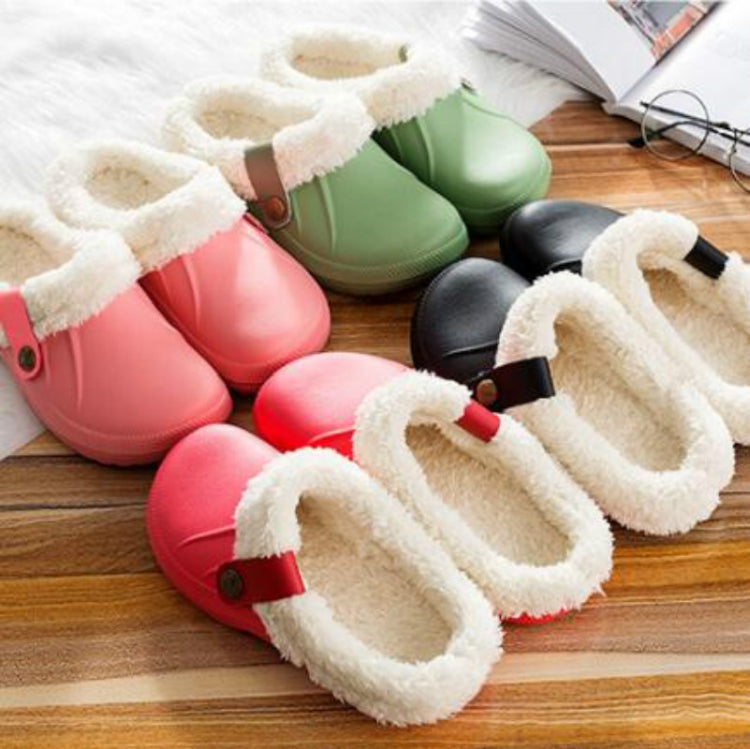 Waterproof Indoor Home Winter Warm Non-Slip Wool Cotton Slippers Couple Models, Size:39-40
