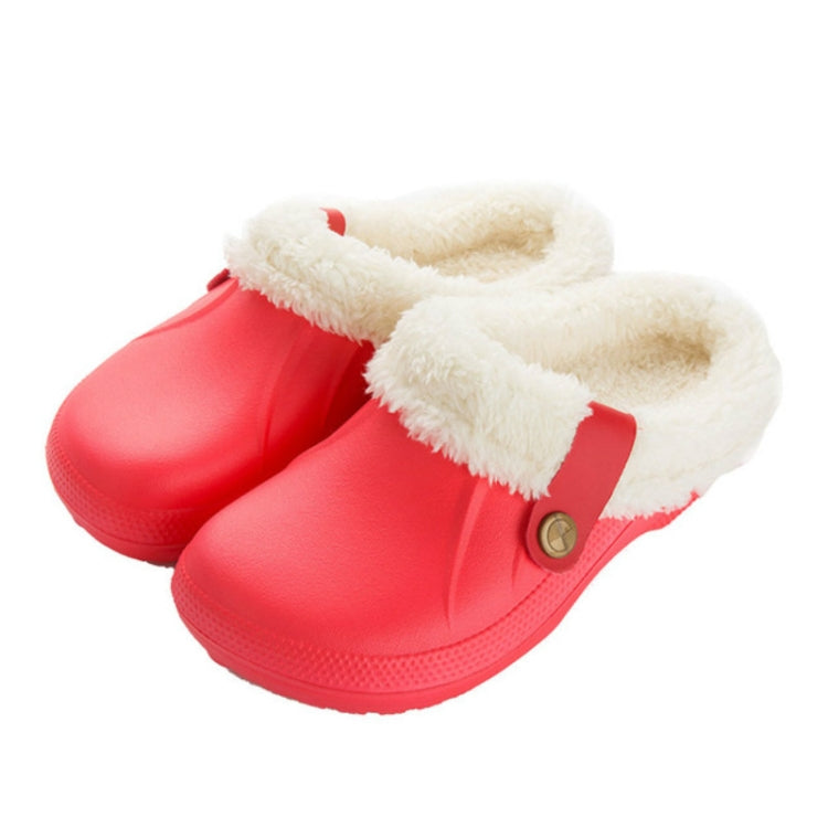 Waterproof Indoor Home Winter Warm Non-Slip Wool Cotton Slippers Couple Models, Size:39-40