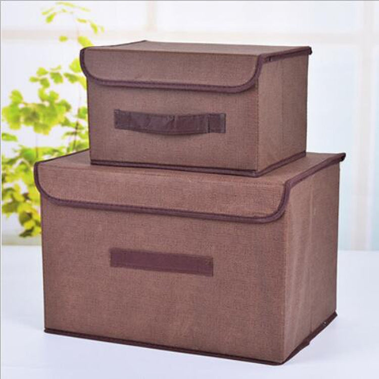 2 in 1 Cotton Fabric Cube Storage Box Embroidery Laundry Basket Cupboard Showcase Holder Toys Organizer