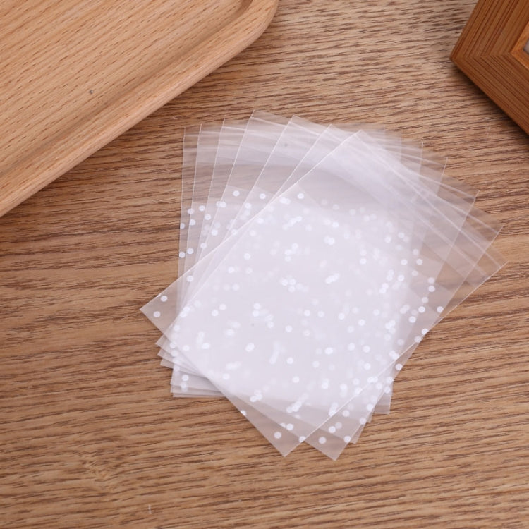 100 PCS Plastic Transparent Cellophane Bags Polka Dot Candy Cookie Gift Bag with DIY Self Adhesive Pouch Celofan Bags for Party, Size:10x10cm(Transparent)