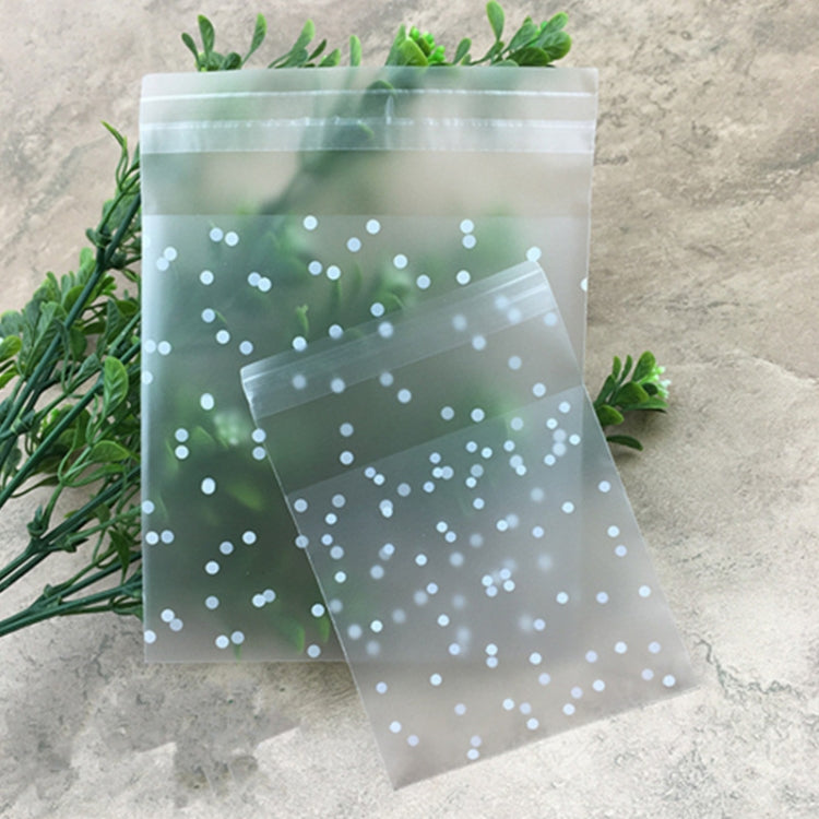 100 PCS Plastic Transparent Cellophane Bags Polka Dot Candy Cookie Gift Bag with DIY Self Adhesive Pouch Celofan Bags for Party, Size:10x10cm(Transparent)