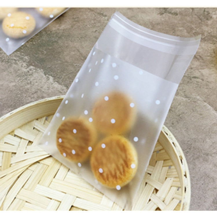 100 PCS Plastic Transparent Cellophane Bags Polka Dot Candy Cookie Gift Bag with DIY Self Adhesive Pouch Celofan Bags for Party, Size:10x10cm(Transparent)