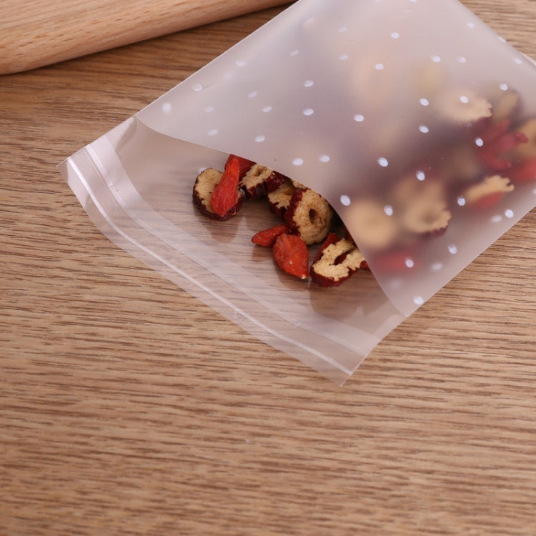 100 PCS Plastic Transparent Cellophane Bags Polka Dot Candy Cookie Gift Bag with DIY Self Adhesive Pouch Celofan Bags for Party, Size:10x10cm(Transparent)