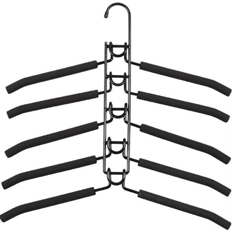Nine Hole 5-layers Hanger Bedroom Storage Shelf Balcony Towel Rack, Color:Adult Bold Black