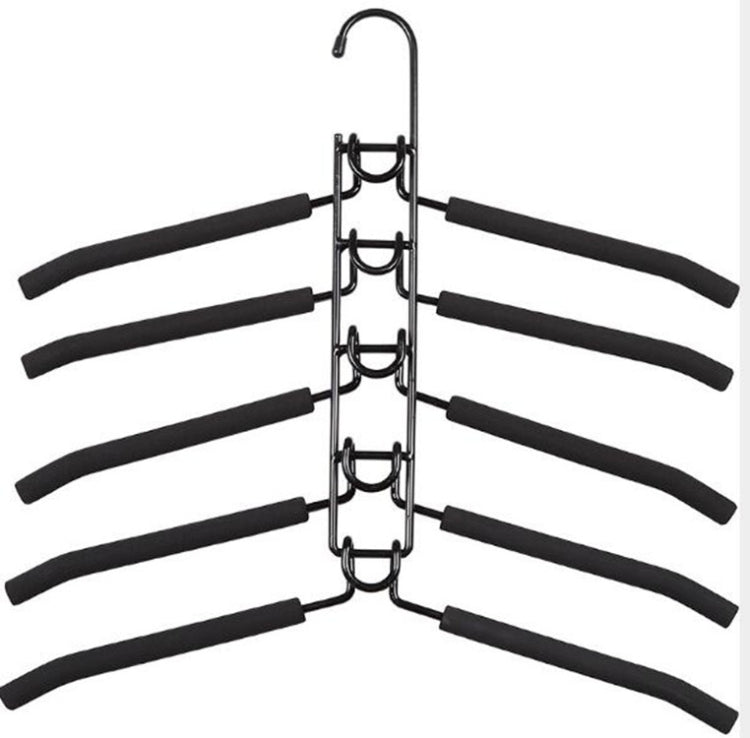 Nine Hole 5-layers Hanger Bedroom Storage Shelf Balcony Towel Rack, Color:Adult Bold Black