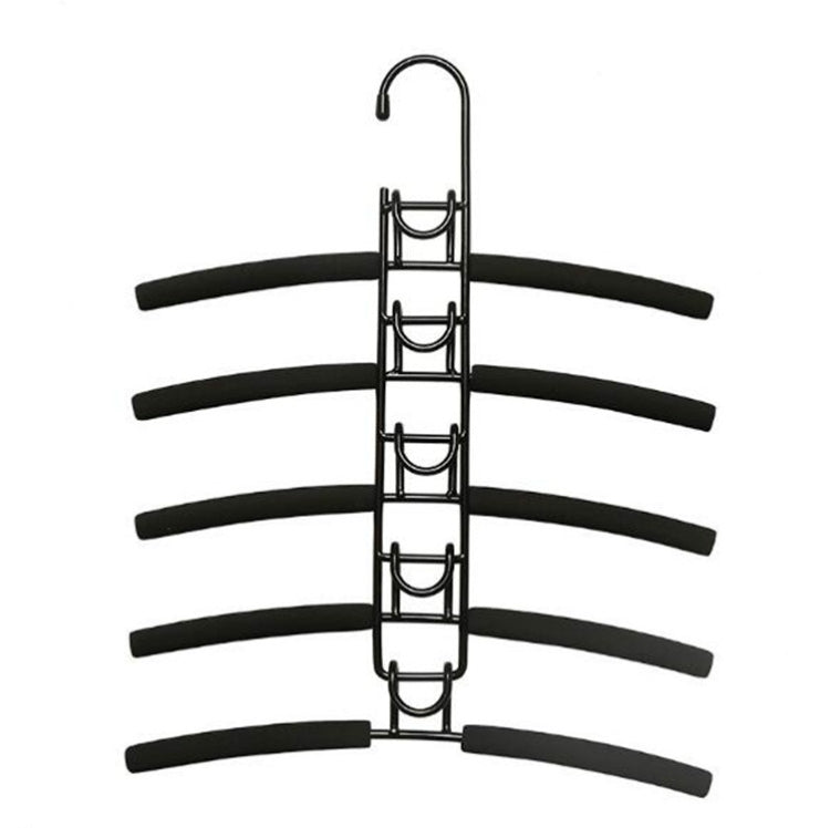 Nine Hole 5-layers Hanger Bedroom Storage Shelf Balcony Towel Rack, Color:Children Black