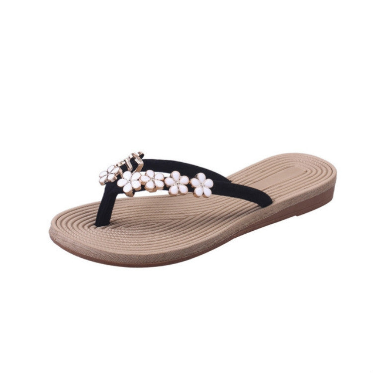 Women Fashion Solid Color Sandals Slipper Beach Shoes, Size:38