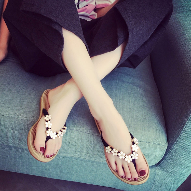 Women Fashion Solid Color Sandals Slipper Beach Shoes, Size:38