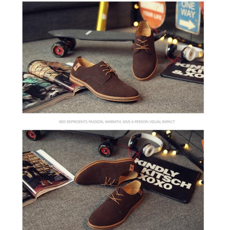 Oxford Suede Leather formal Shoes Male Casual Classic Sneakers, Size:48