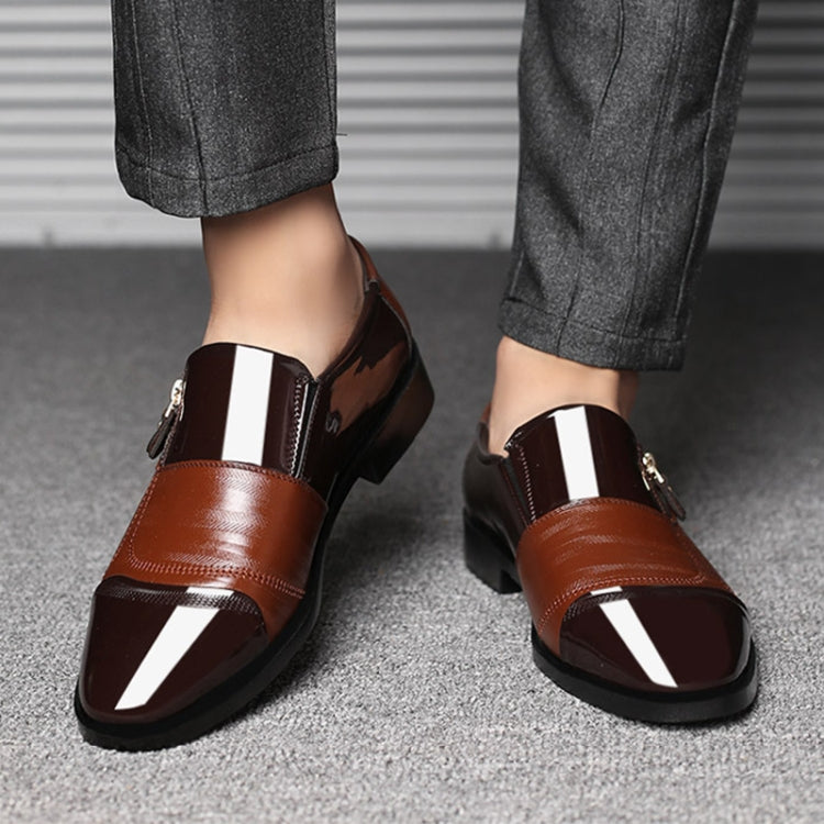 Men Business Dress Pointed Toe Slip-On Shoes, Size:40