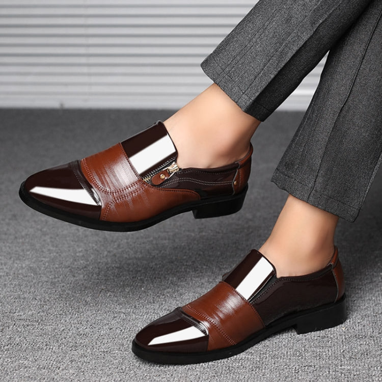 Men Business Dress Pointed Toe Slip-On Shoes, Size:40