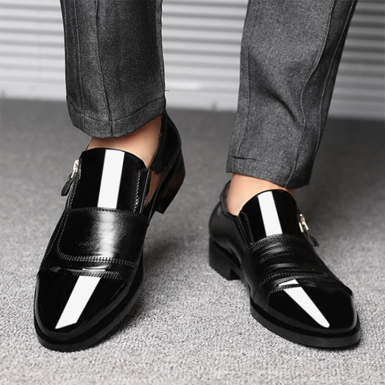 Men Business Dress Pointed Toe Slip-On Shoes, Size:45