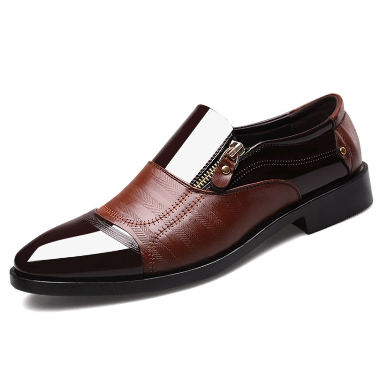 Men Business Dress Pointed Toe Slip-On Shoes, Size:45
