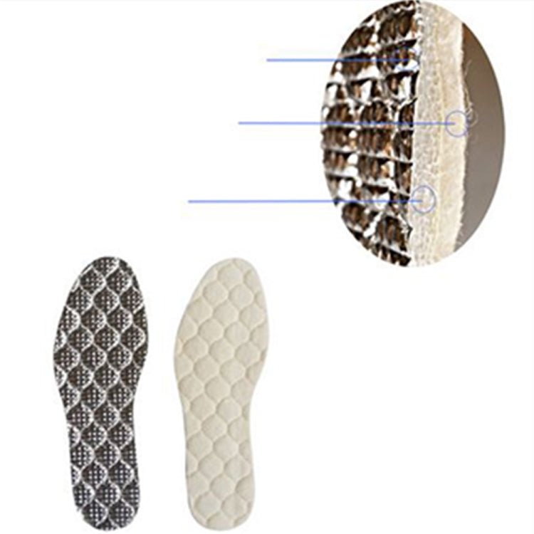 1 Pair Men And Women Wool Warm Insole Aluminum Film Insulation Sports Shock Insoles, Size:M(39-41)(Beige)