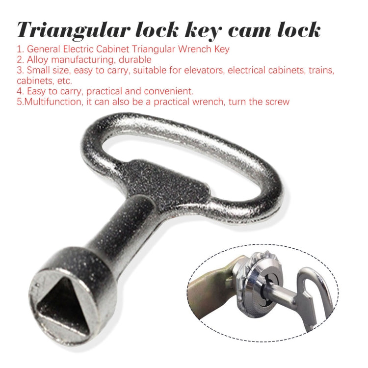 5 PCS Triangle Lock Key Turn Tongue Lock Key Word Trash Can Lock Key Distribution Cabinet Lock Key