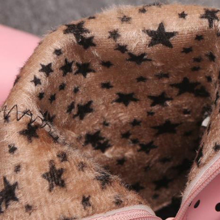 Children's Velvet Bow Pendant Lace Lace Snow Boots, Size:30, Color:Black