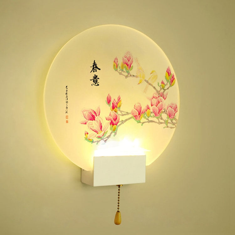 LED 8W Pull Switch Bedside Lamps Bedroom Creative Living Room TV Background Wall Aisle Stairs