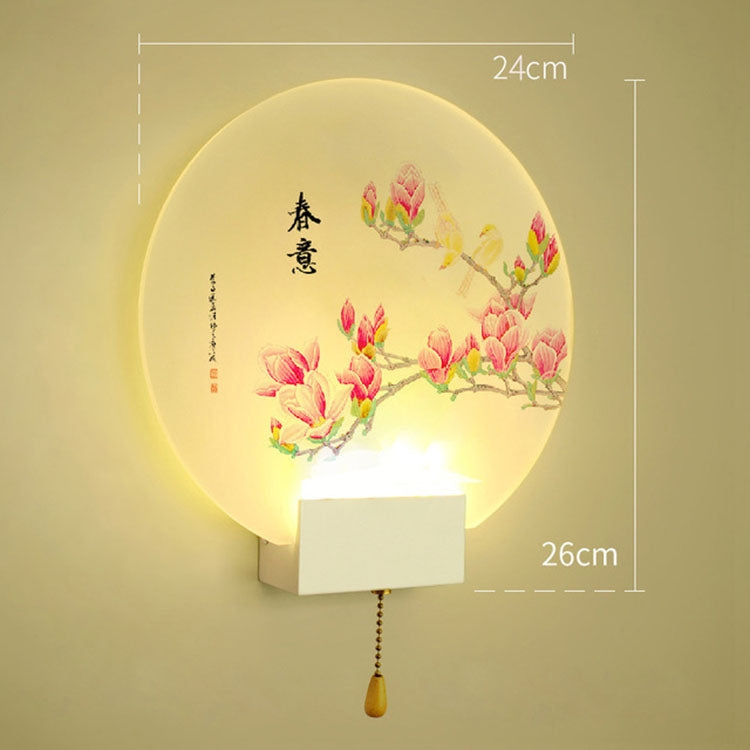 LED 8W Pull Switch Bedside Lamps Bedroom Creative Living Room TV Background Wall Aisle Stairs