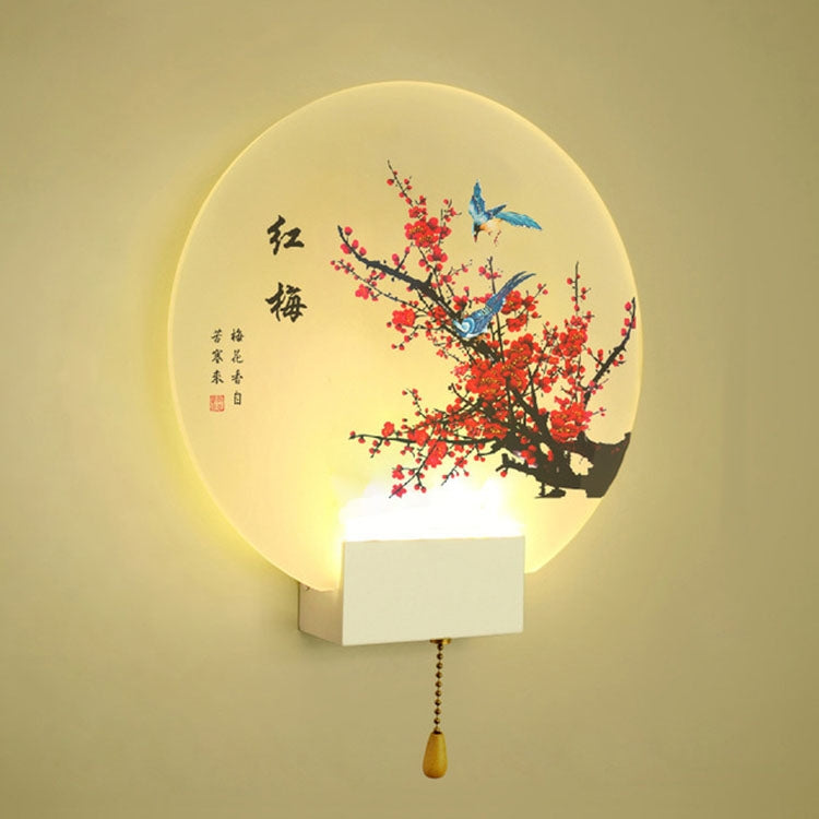 LED 8W Pull Switch Bedside Lamps Bedroom Creative Living Room TV Background Wall Aisle Stairs