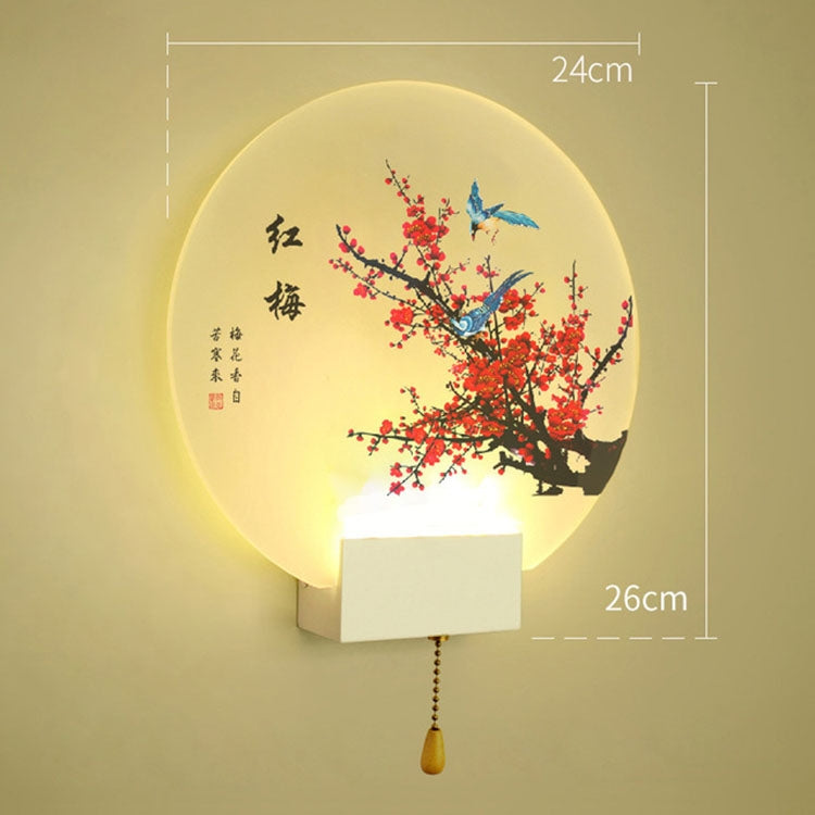 LED 8W Pull Switch Bedside Lamps Bedroom Creative Living Room TV Background Wall Aisle Stairs
