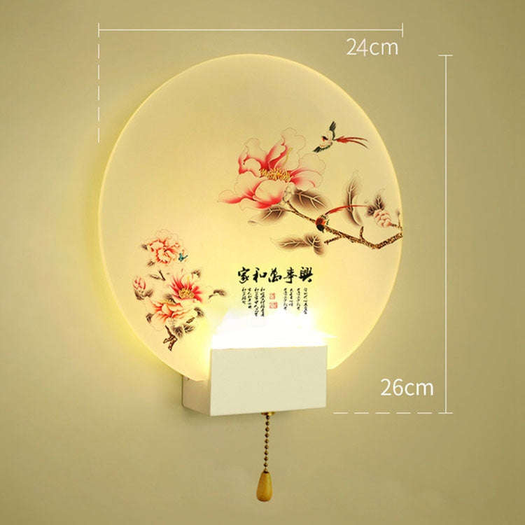 LED 8W Pull Switch Bedside Lamps Bedroom Creative Living Room TV Background Wall Aisle Stairs