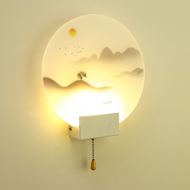 LED 8W Pull Switch Bedside Lamps Bedroom Creative Living Room TV Background Wall Aisle Stairs